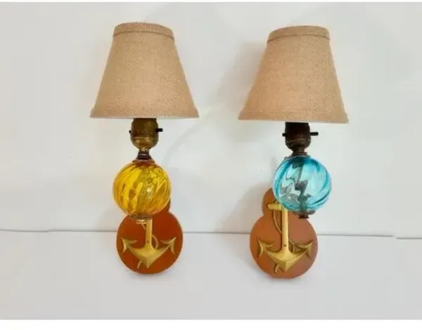 Midcentury Nautical Anchor Sconces - Set of 2 - C the Light Interiors