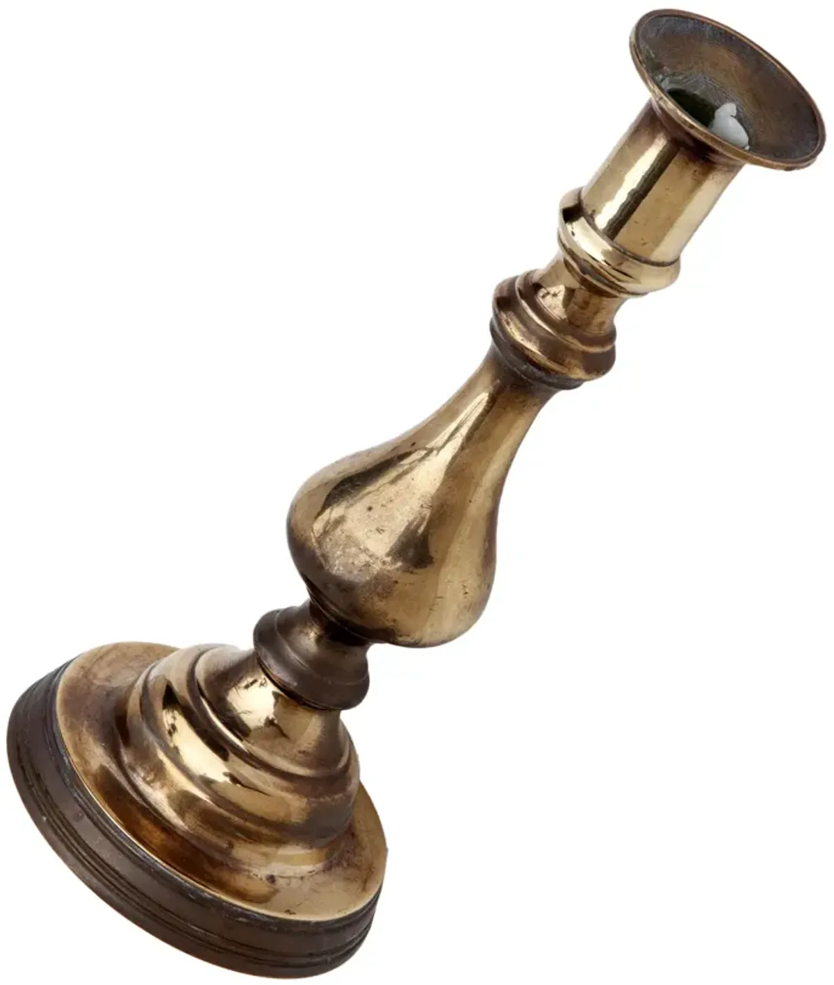 Curvaceous Brass Baluster CandlestickSet of 2 - Brown