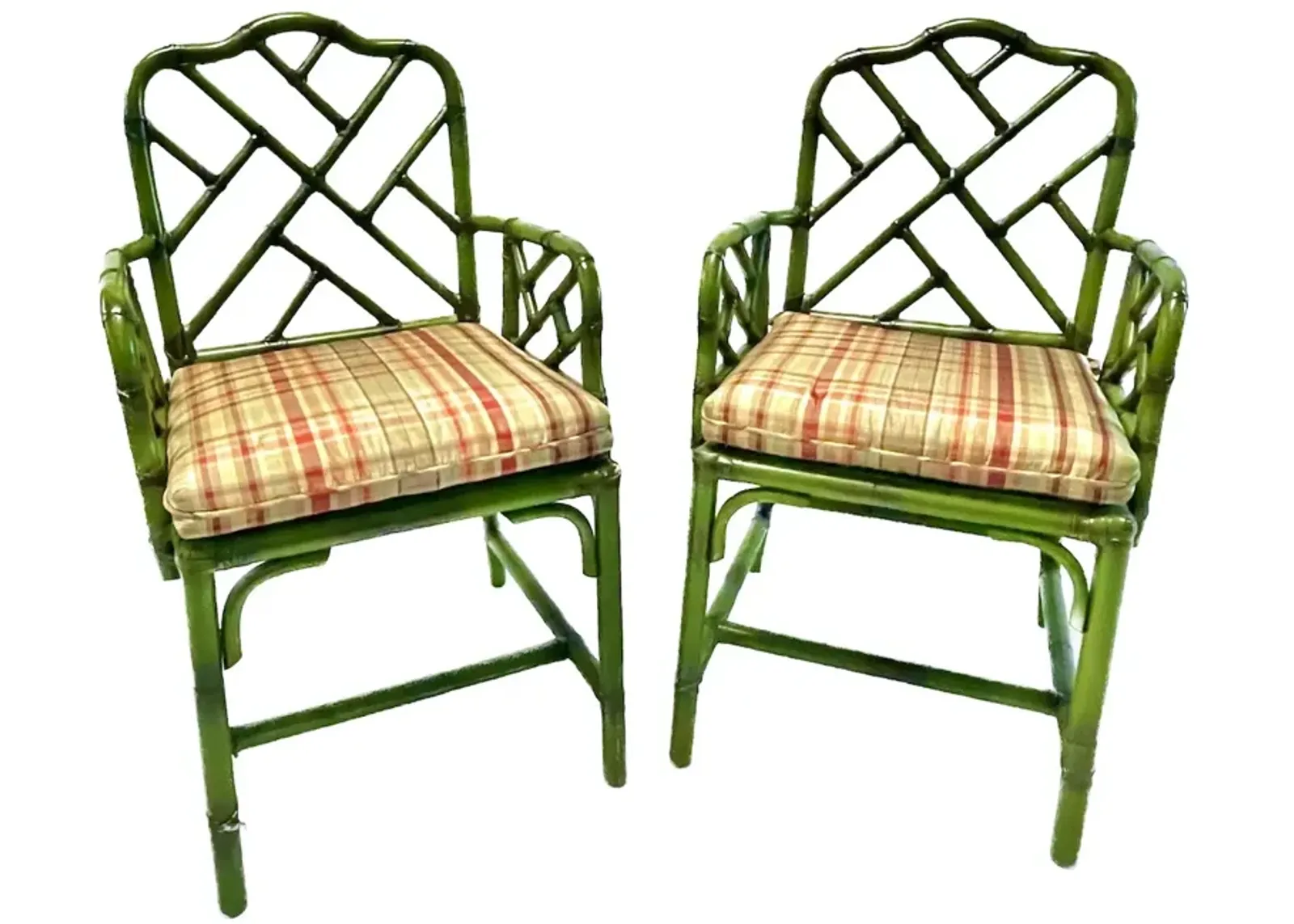 Green Bamboo & Rattan Armchairs - PR