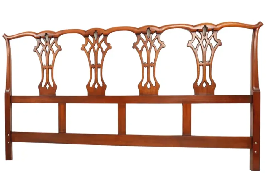 Mahogany Chippendale King Headboard - Brown