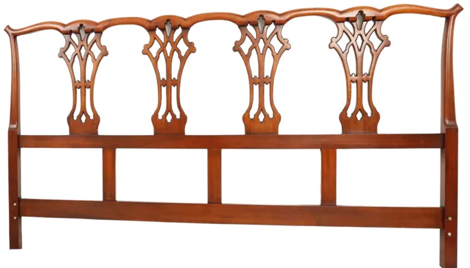 Mahogany Chippendale King Headboard - Brown