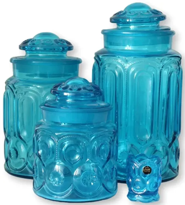 Midcentury Glass Canisters, 4 pcs