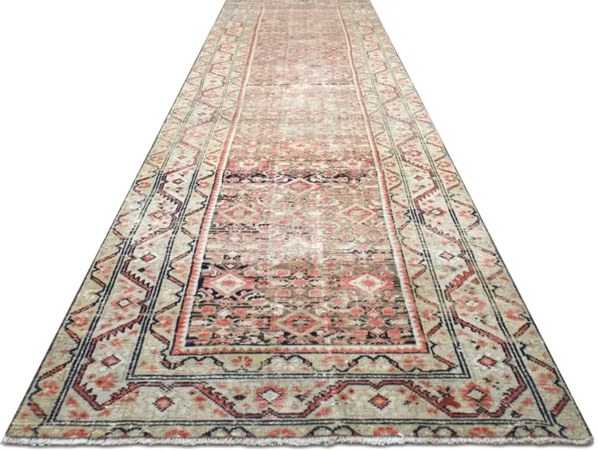 1940s Persian Melayer Runner -2'10" x12' - pink