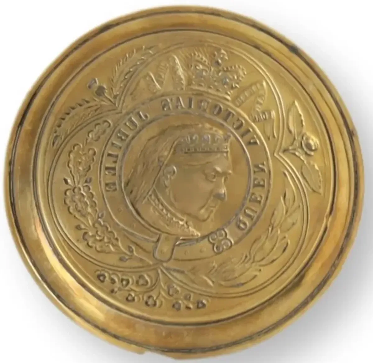 Queen Victoria Jubilee Coin/Trinket Dish - Rose Victoria - Gold