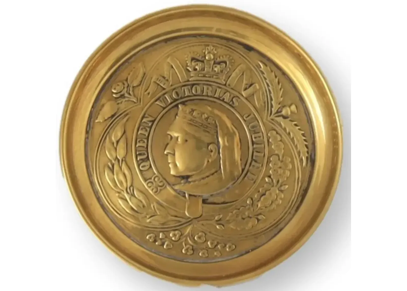 Queen Victoria Jubilee Coin/Trinket Dish - Gold