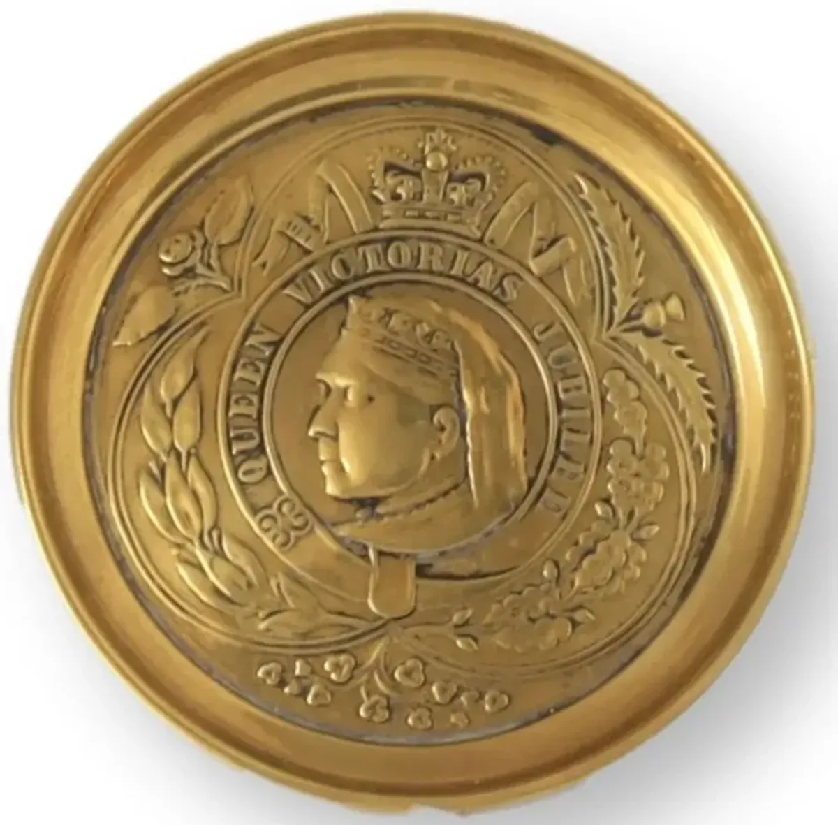 Queen Victoria Jubilee Coin/Trinket Dish - Rose Victoria - Gold