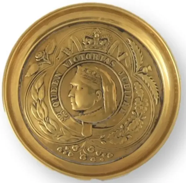 Queen Victoria Jubilee Coin/Trinket Dish - Rose Victoria - Gold