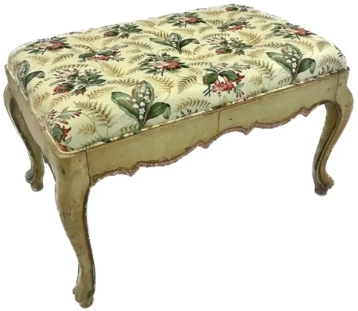 Tufted Floral Upholstered Bench