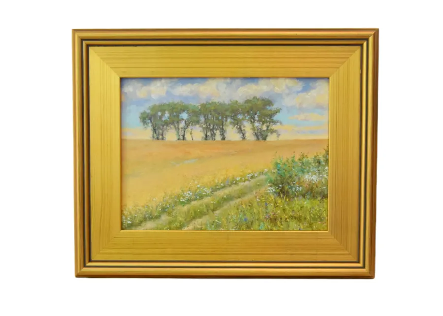 Impressionist Trees Landscape Painting - Yellow