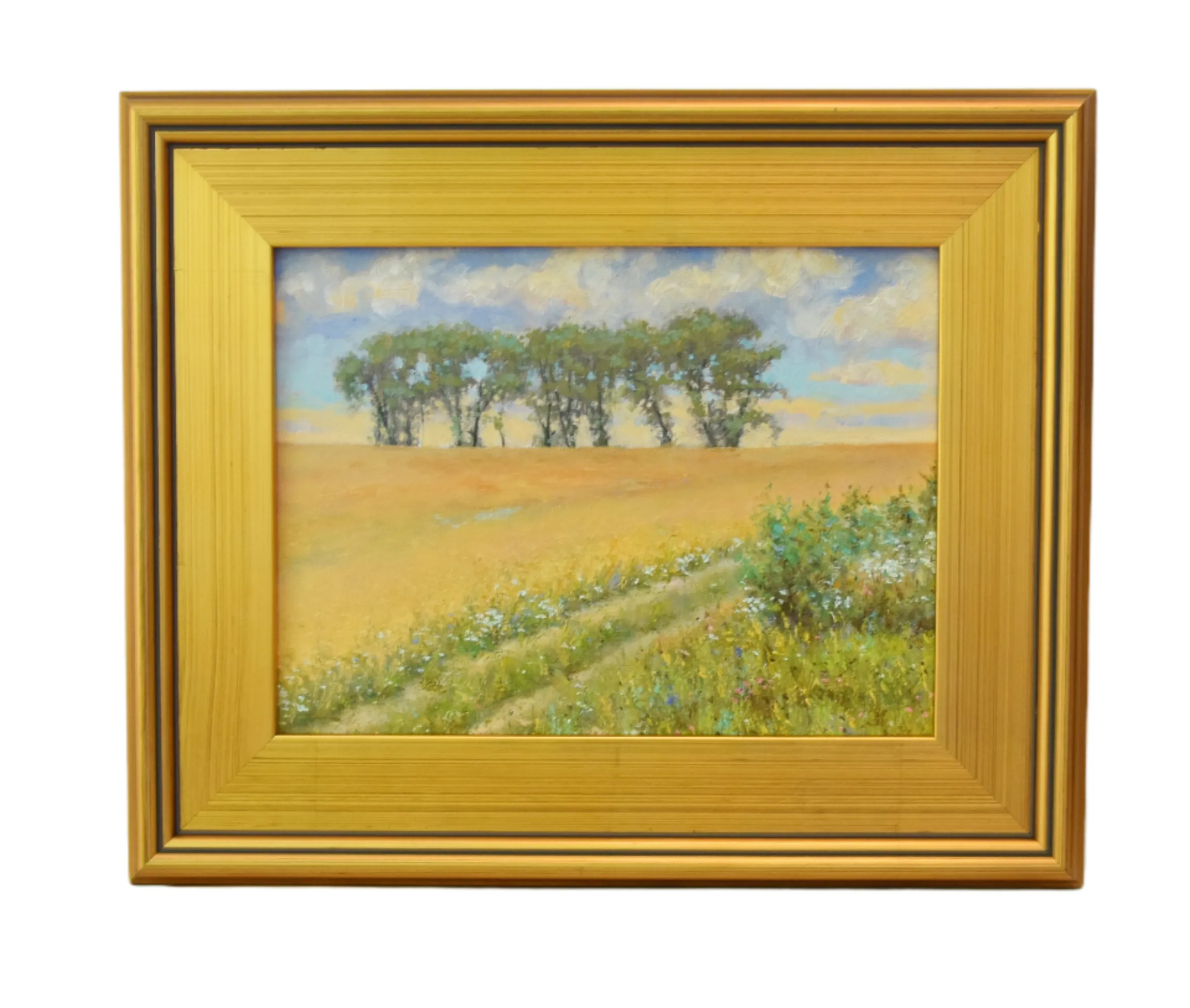Impressionist Trees Landscape Painting - Yellow