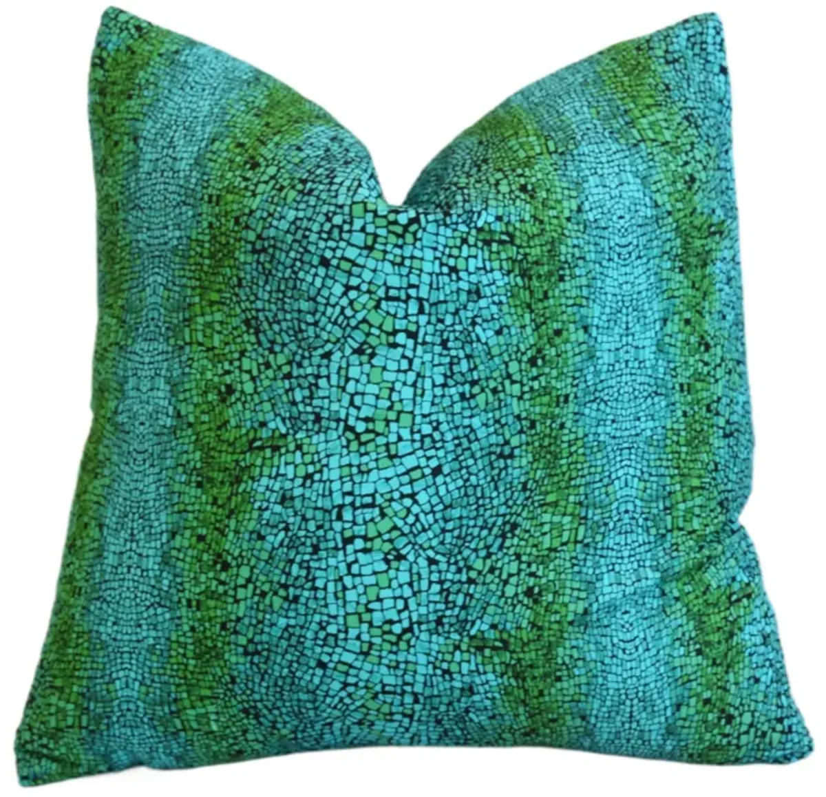 Green Mosaic Tile Pillows - Set of 2