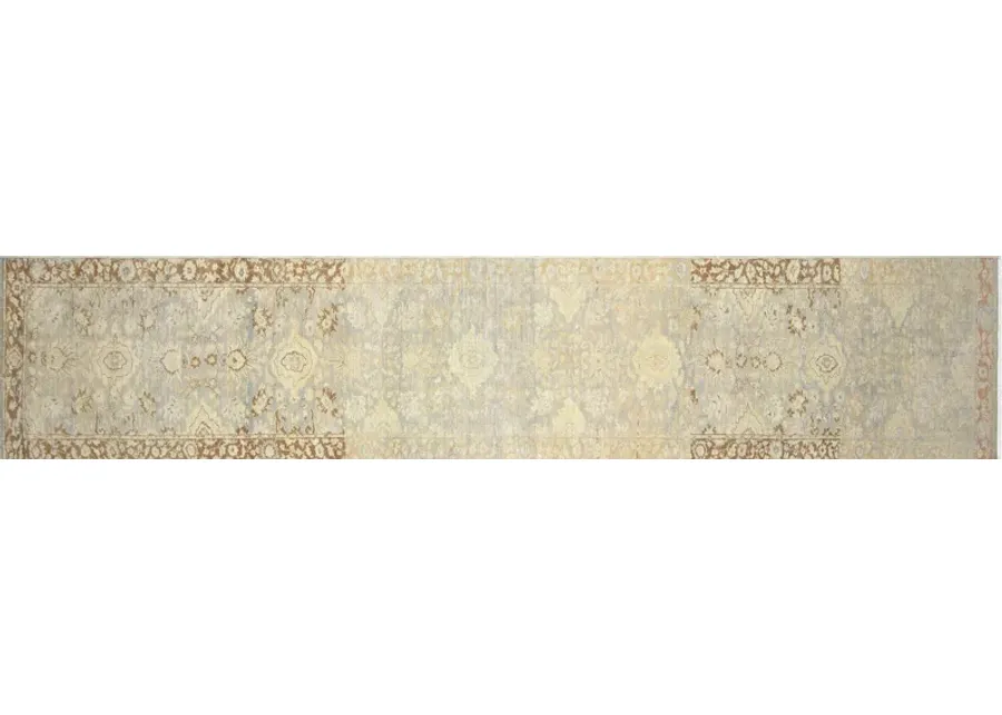 1960s Persian Tabriz Runner- 2'5"x15'3" - beige