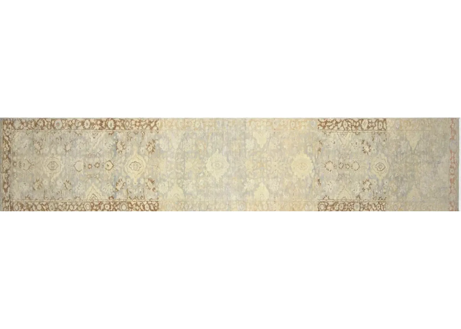 1960s Persian Tabriz Runner- 2'5"x15'3" - beige