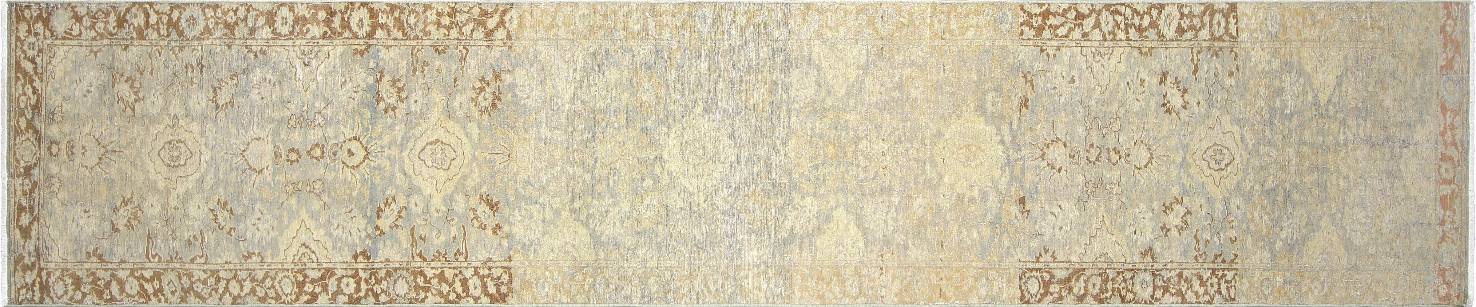 1960s Persian Tabriz Runner- 2'5"x15'3" - beige