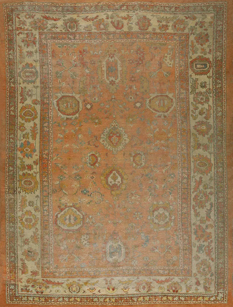 19th Century Turkish Oushak Carpet - Blue