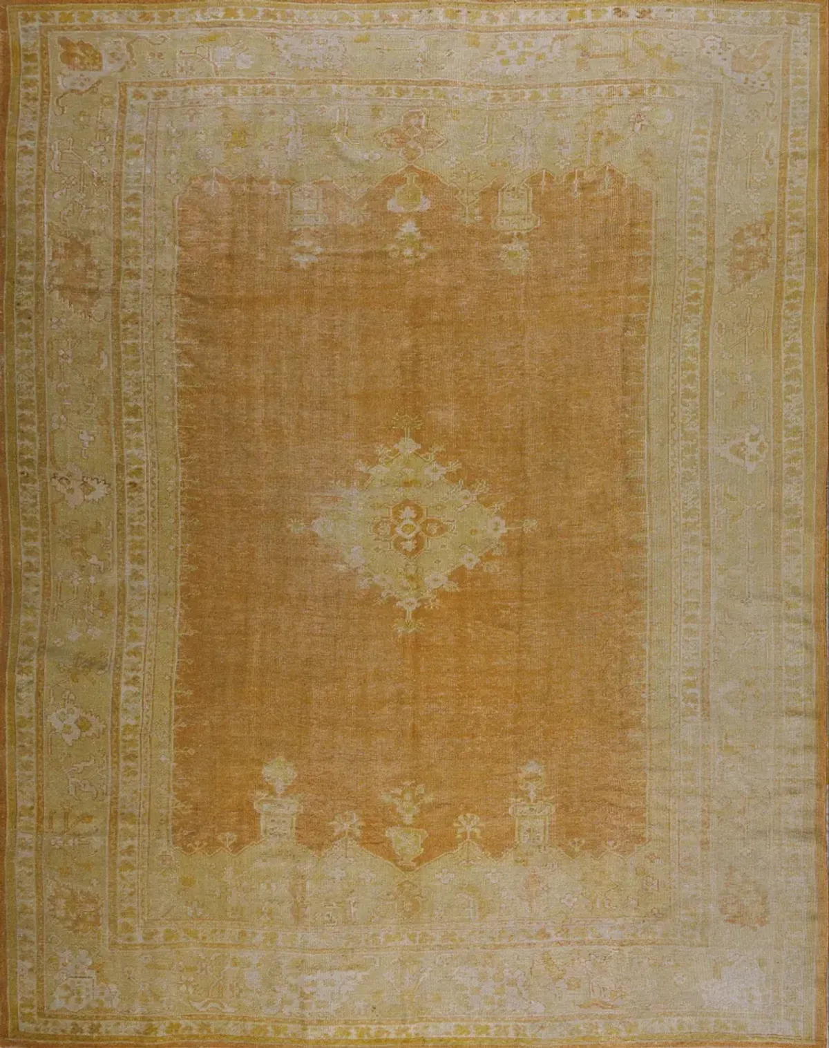 Late 19th Century Turkish Oushak Carpet - Beige