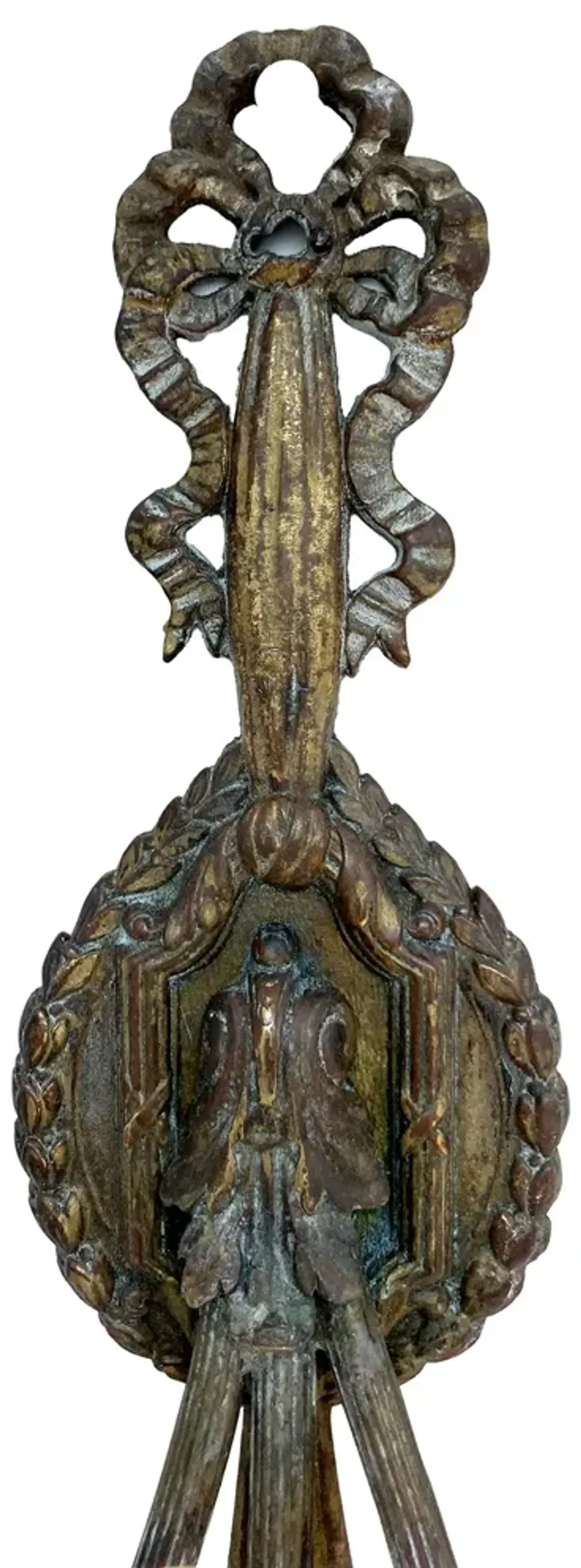 French Bronze & Crystal Wall Sconce pair - Fleur de Lex Antiques - Brown