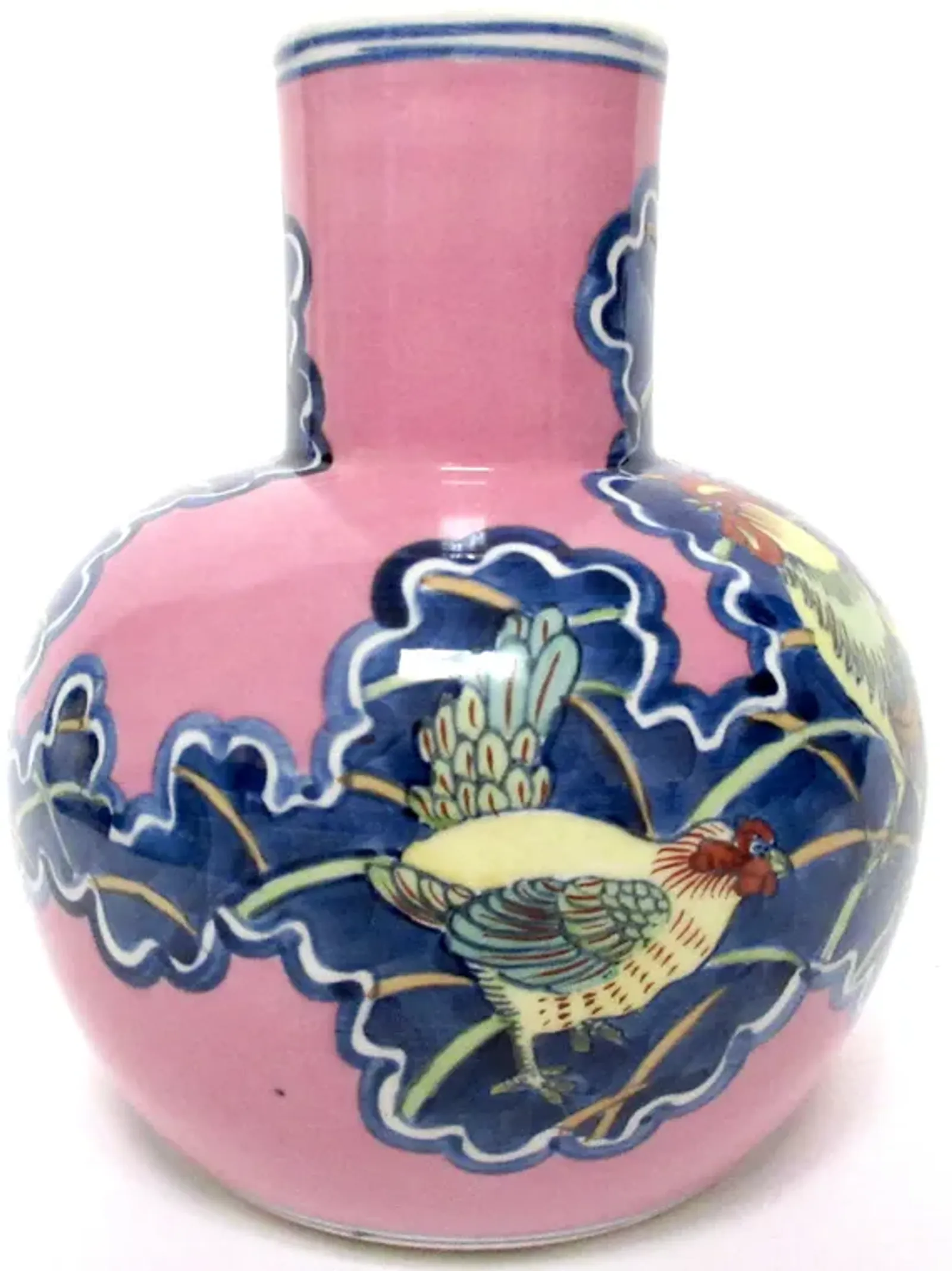 1920s Japanese Hand-Painted Vase - Pink