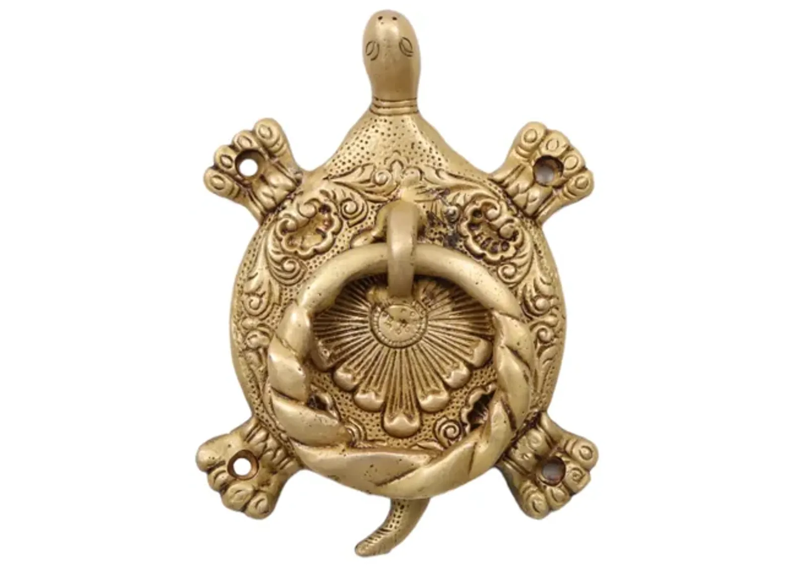 Gold Brass Turtle Door Knocker