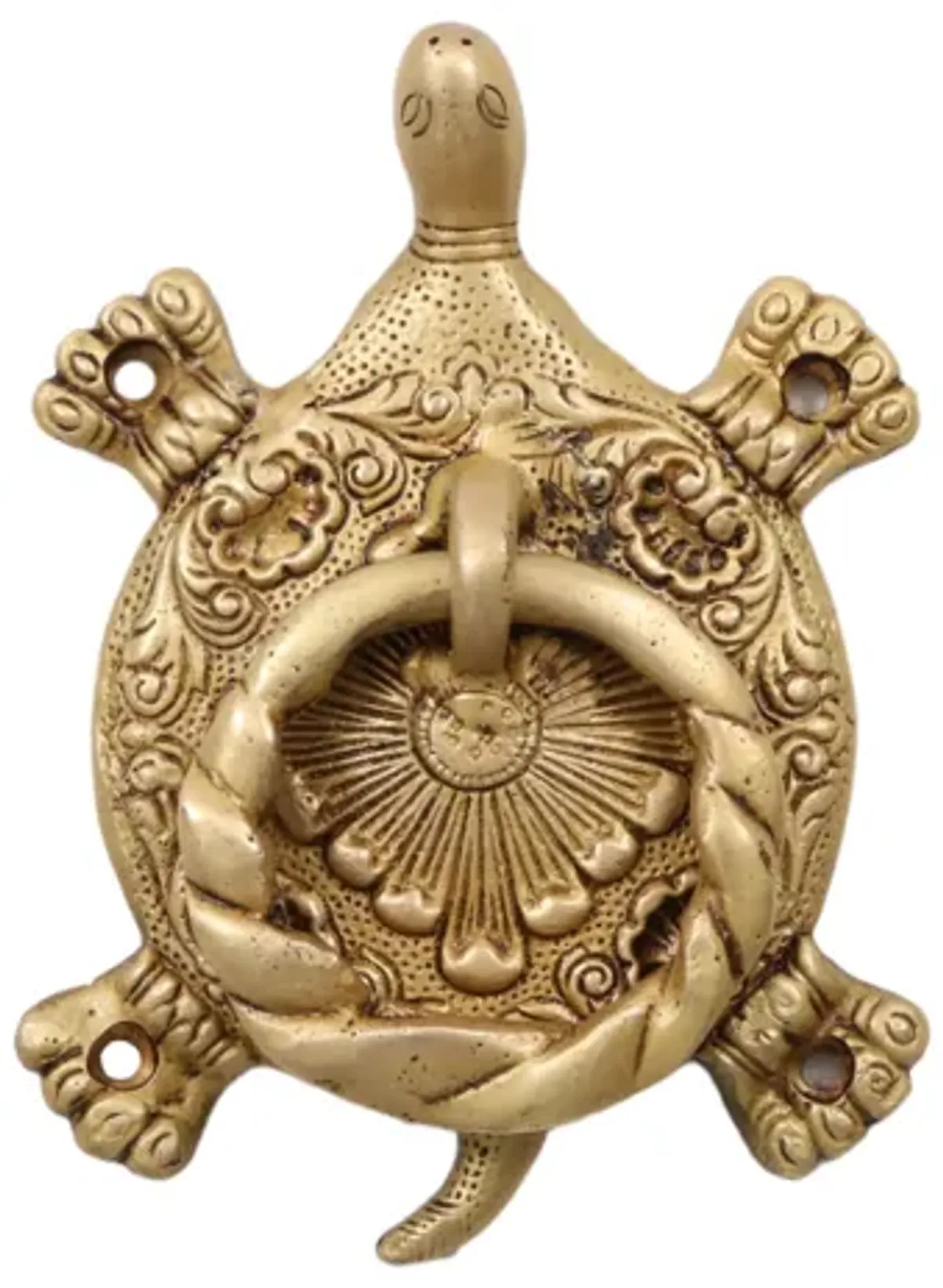 Gold Brass Turtle Door Knocker