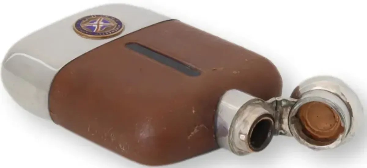 1940s R.M.M.V. Winchester Castle Flask - New England Mercantile - Silver