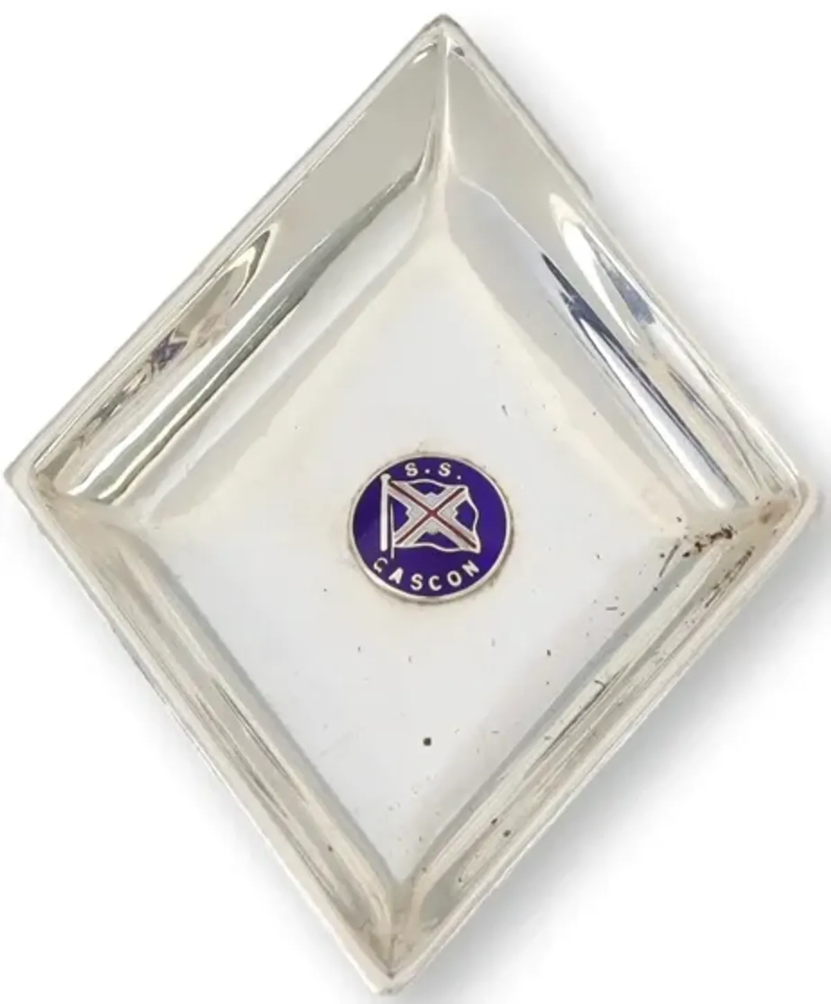 SS Gascon Diamond Shaped Trinket Dish - New England Mercantile - Silver