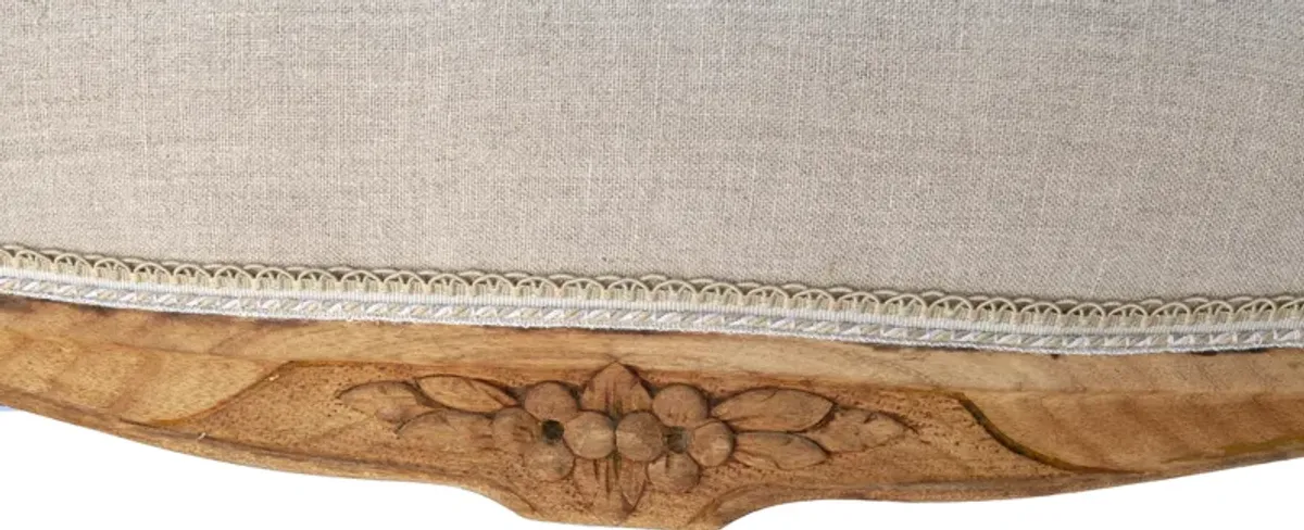 Bleached Walnut Belgian Linen Settee