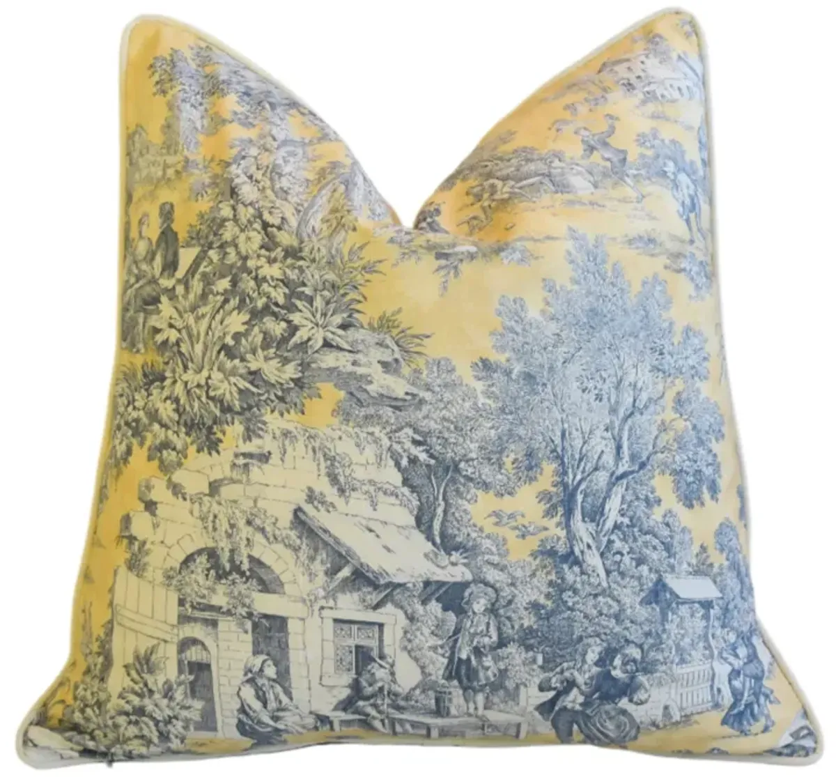 French Countryside Cottage Toile Pillow