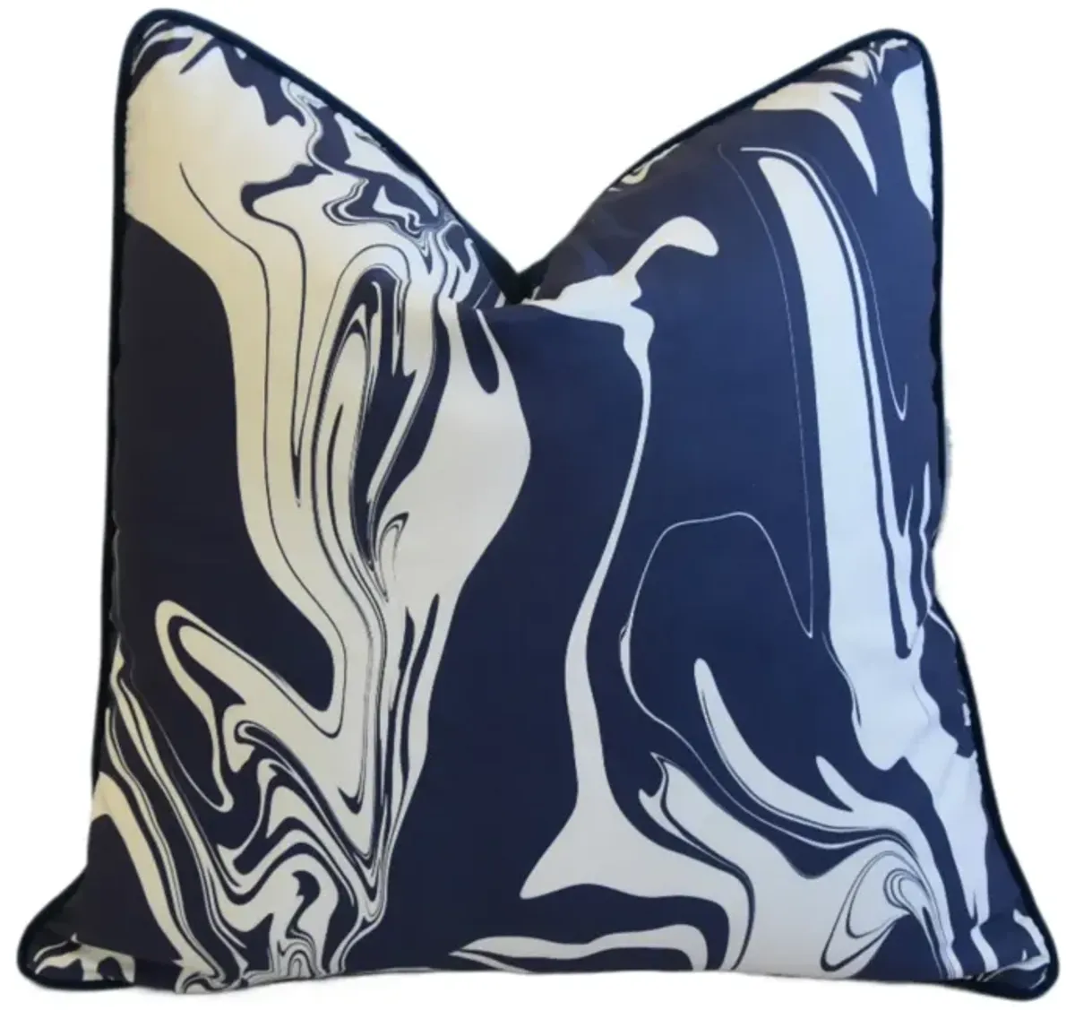 Blue & White Marbleized Swirl Pillow