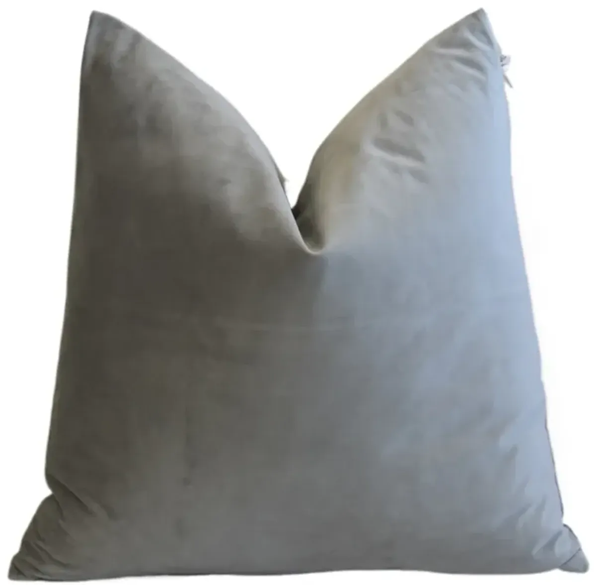 Double Sided Gray Velvet Pillows - Set of 2