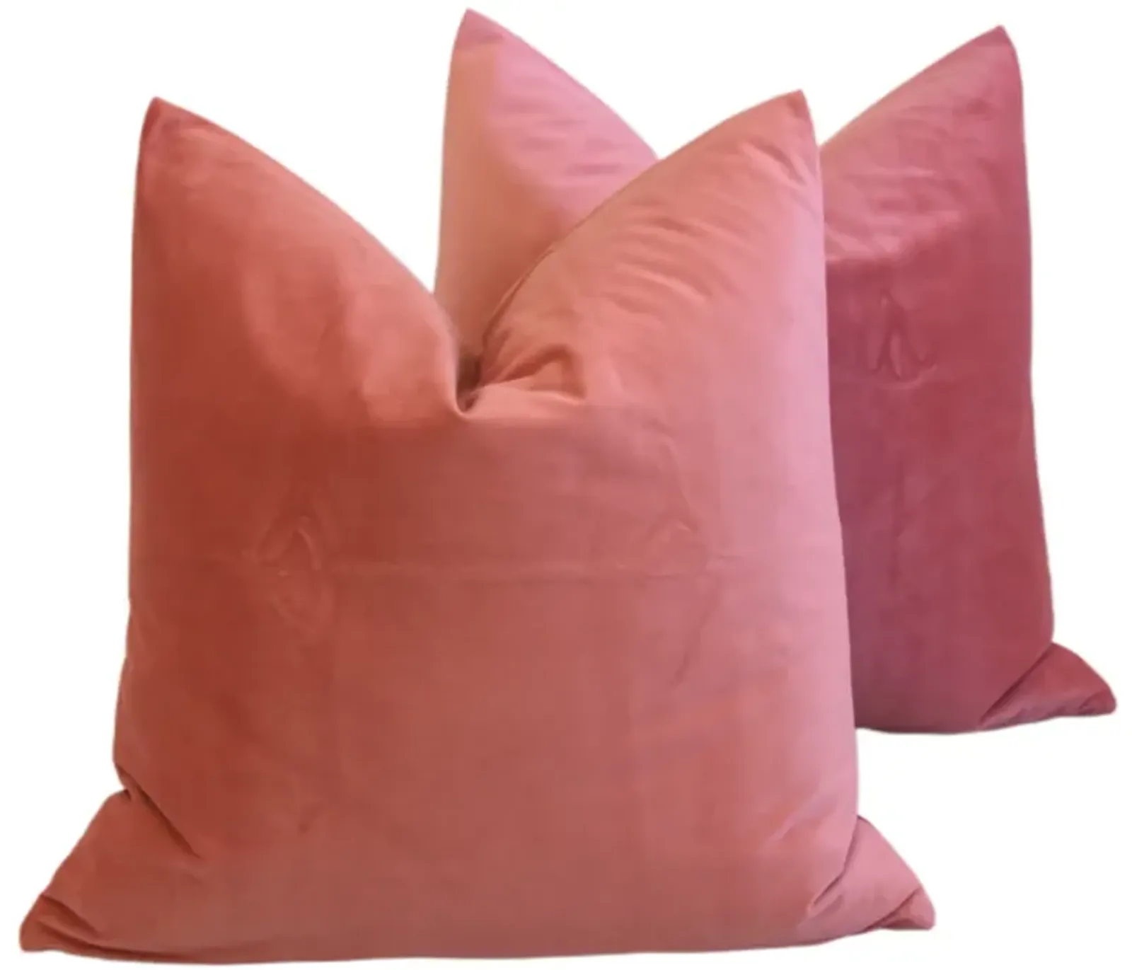 Double Sided Coral Velvet Pillows - Set of 2