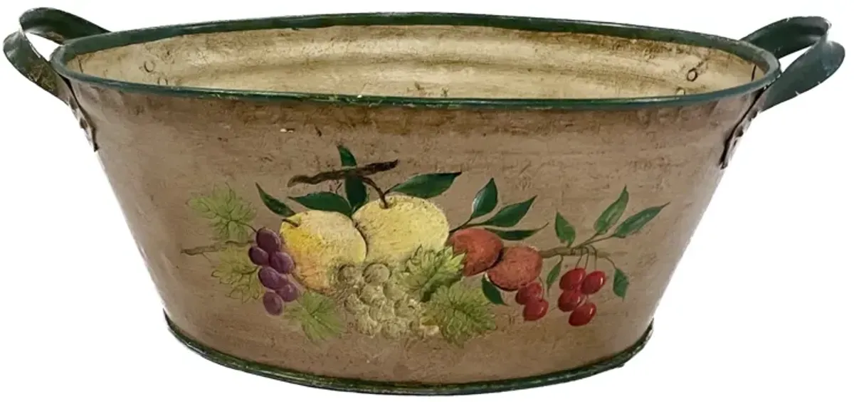 Hand-Painted Fruit Tole Cachepot