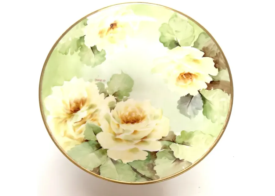 Early 1900s Hand-Painted Ginori Plate - Green