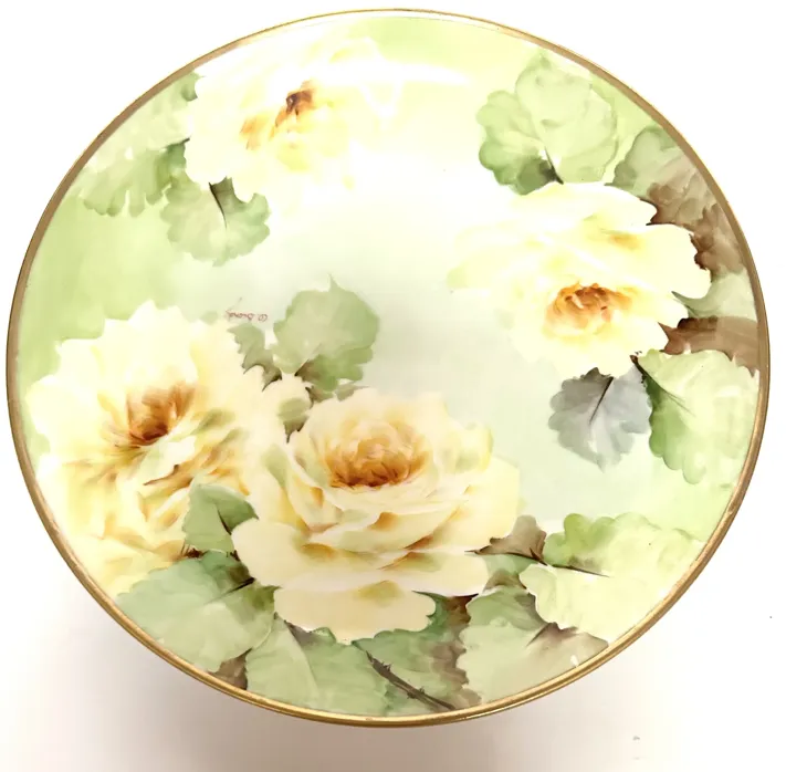 Early 1900s Hand-Painted Ginori Plate - Green