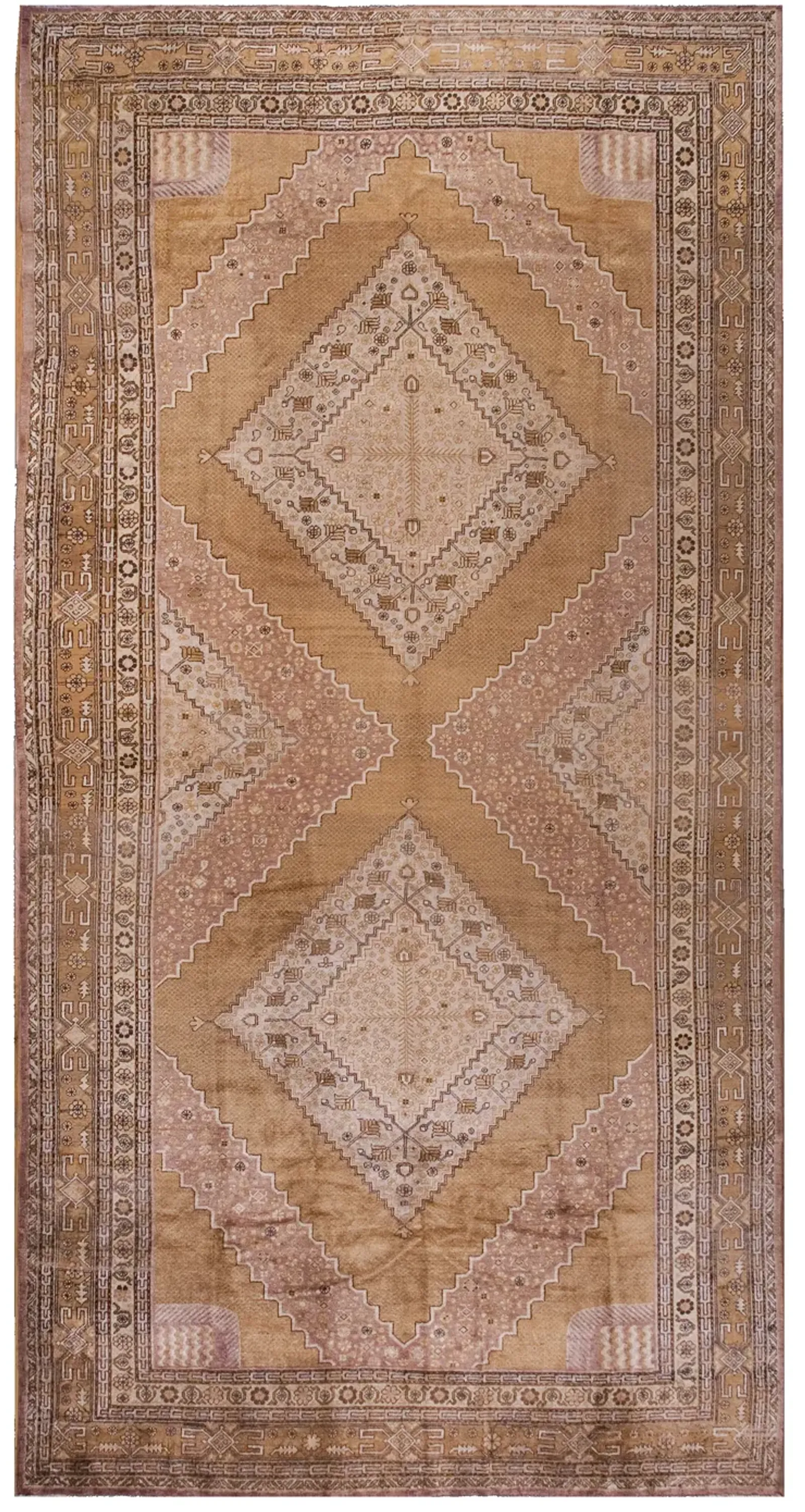 1930's Central Asian Khotan Carpet - Pink