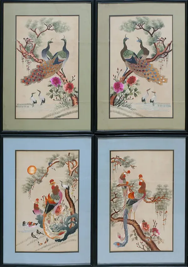 Set of Silk Embroidery - Blue