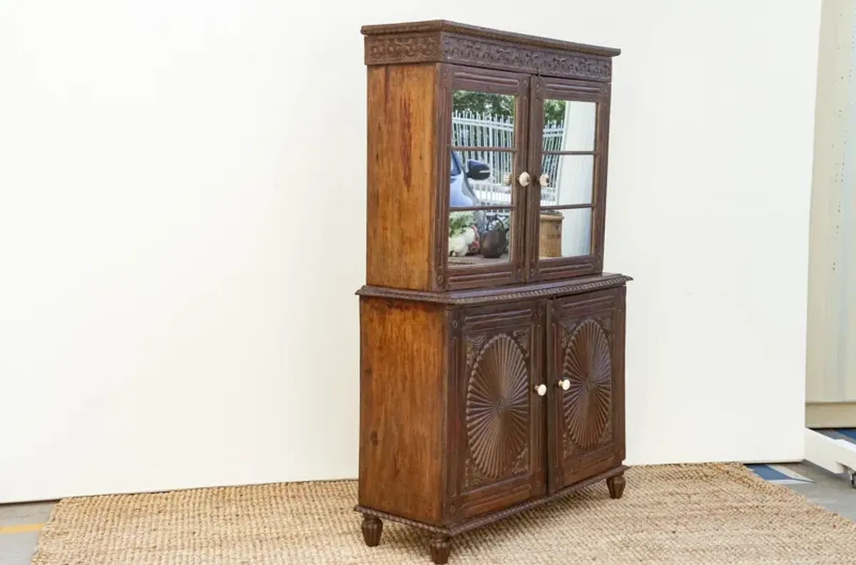 19th C Indo-Portuguese Teak Tall Cabinet - Brown