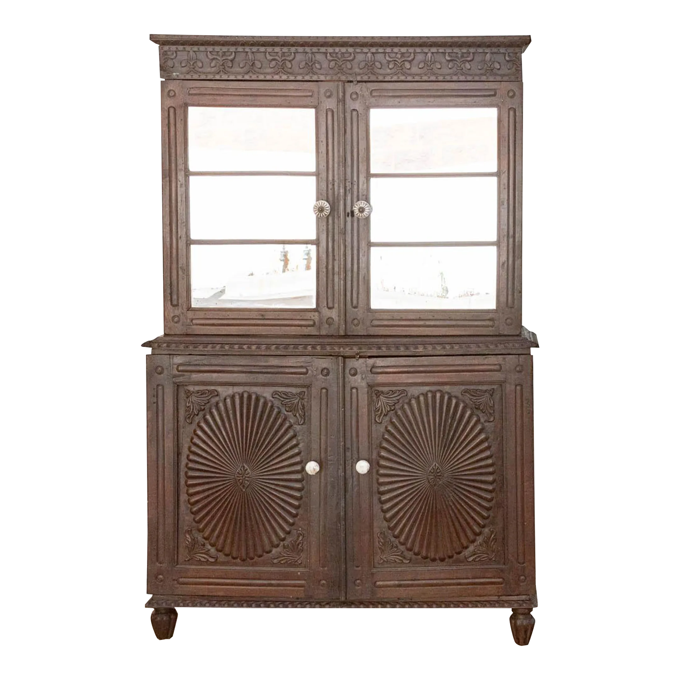 19th C Indo-Portuguese Teak Tall Cabinet - Brown