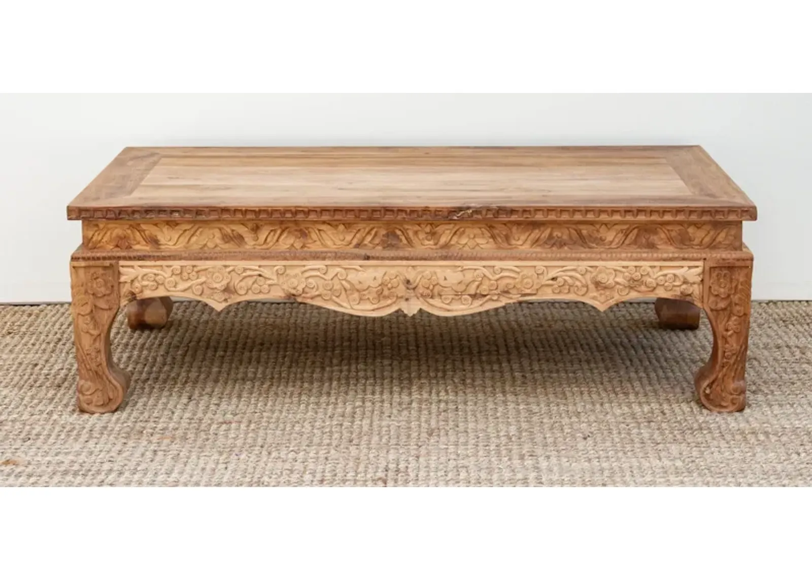 Reclaimed Teak Carved Opium Coffee Table