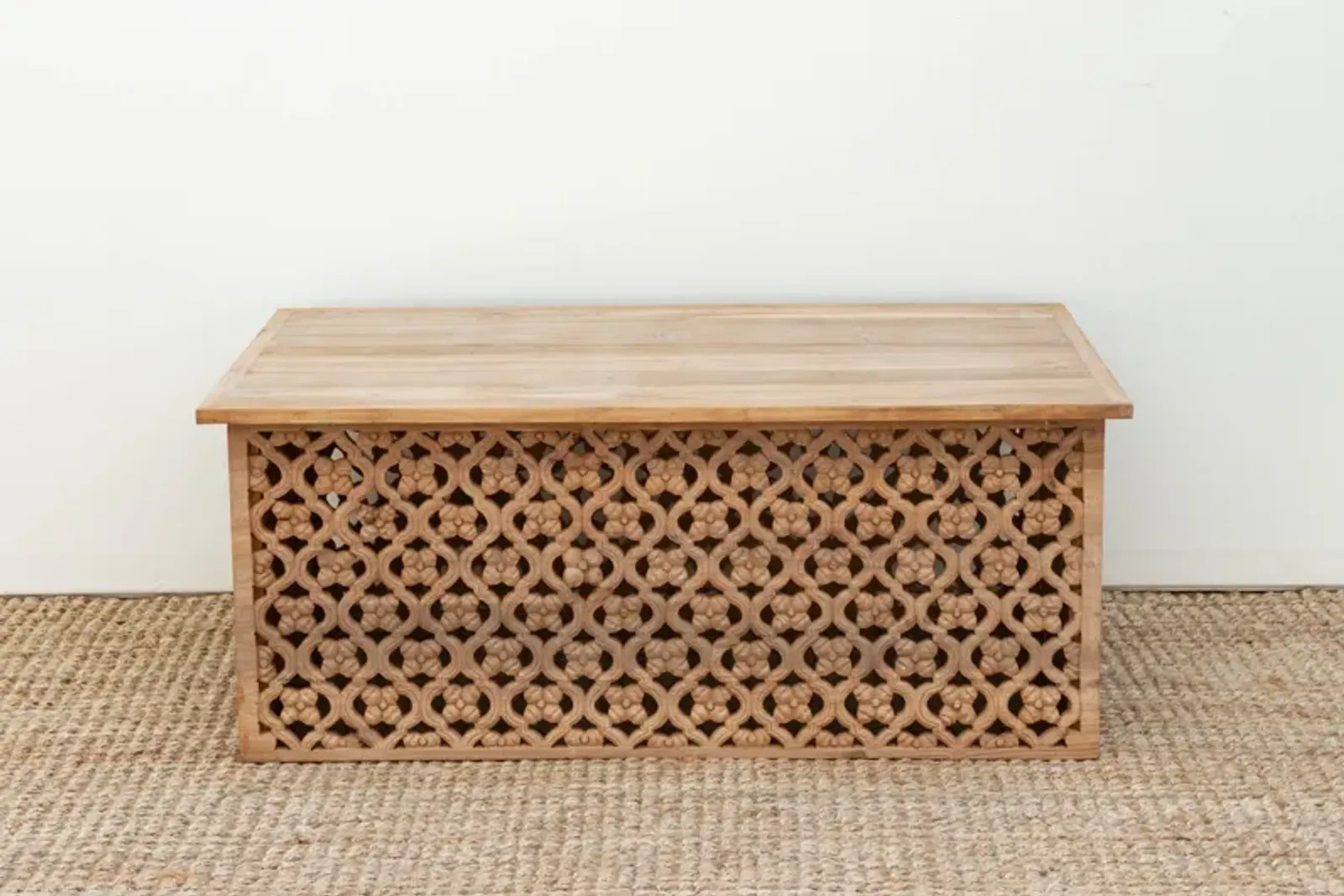 Reclaimed Carved Floral Coffee Table