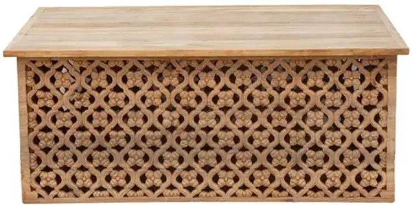Reclaimed Carved Floral Coffee Table - de-cor