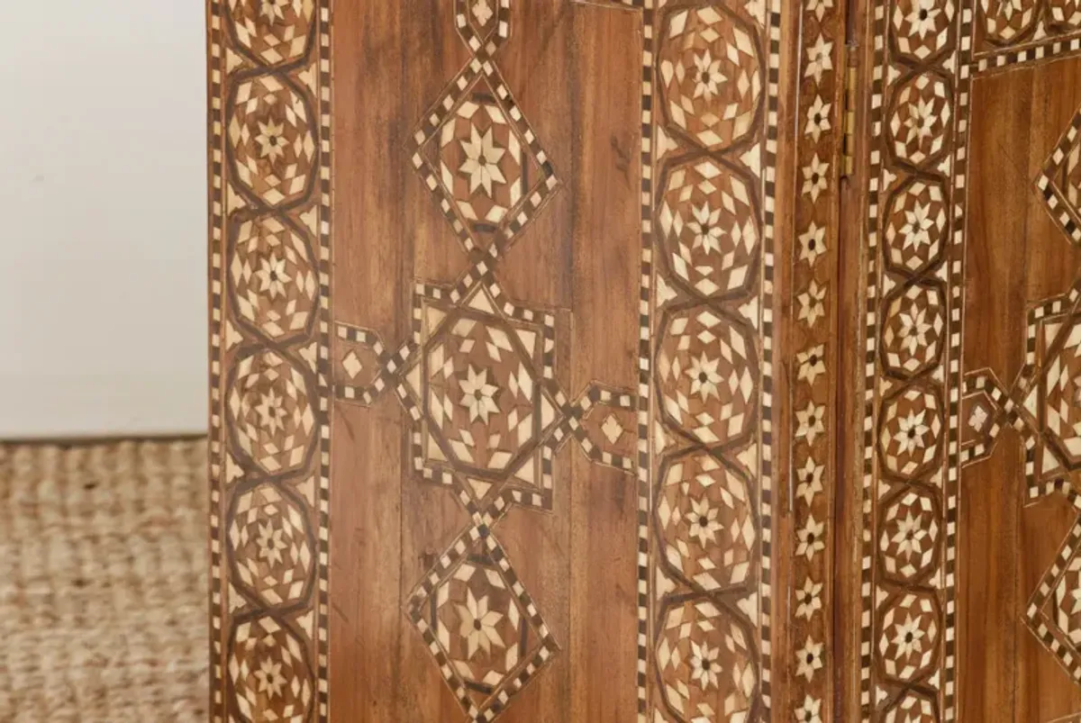 Long Moorish Marquetry Inlay Credenza