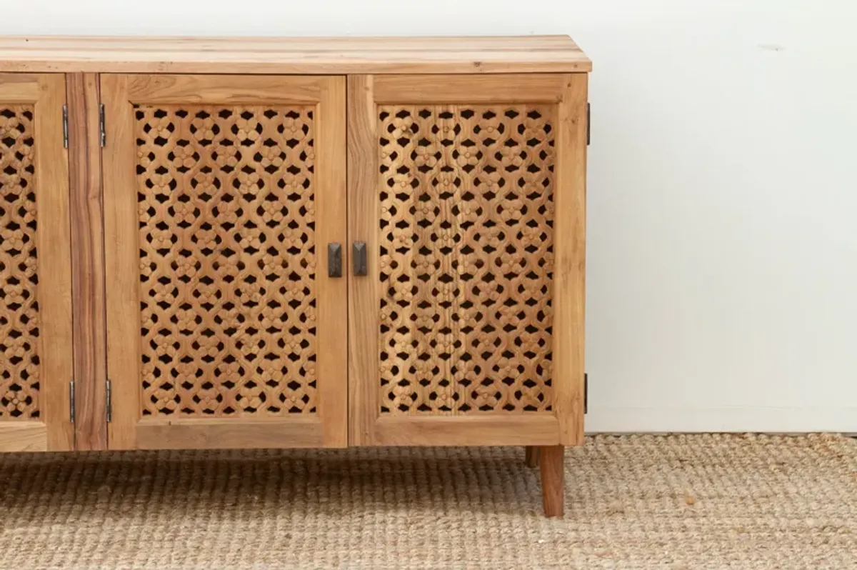 Reclaimed Carved Floral Jali Sideboard