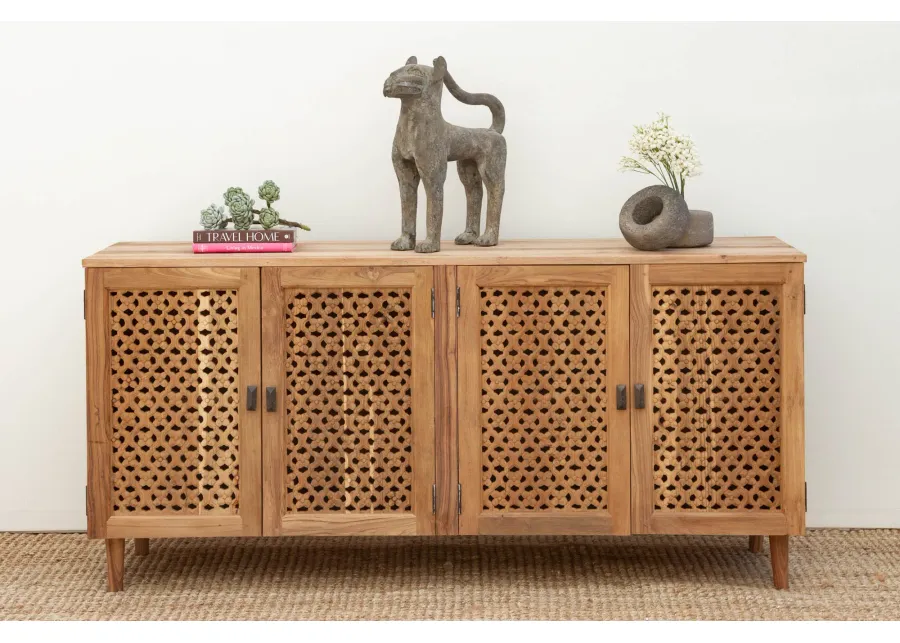 Reclaimed Carved Floral Jali Sideboard