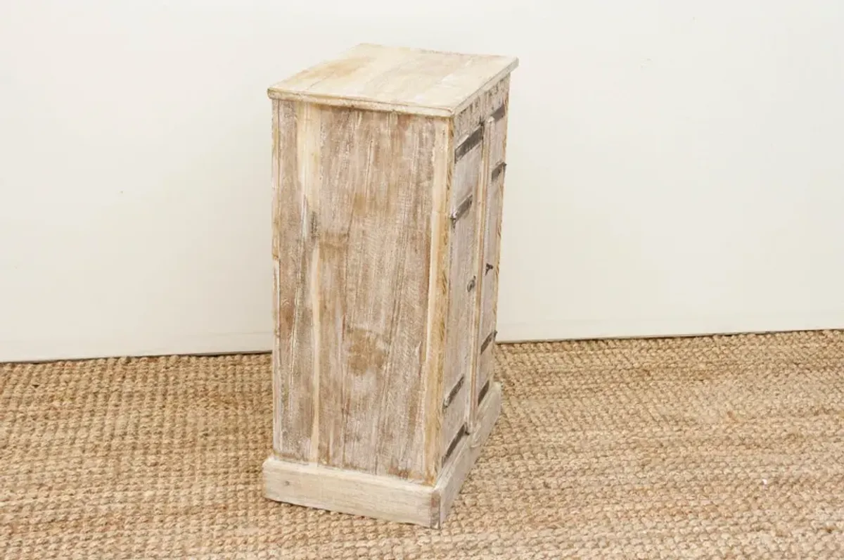 Rustic Old Door Tall Teak Cabinet - Brown