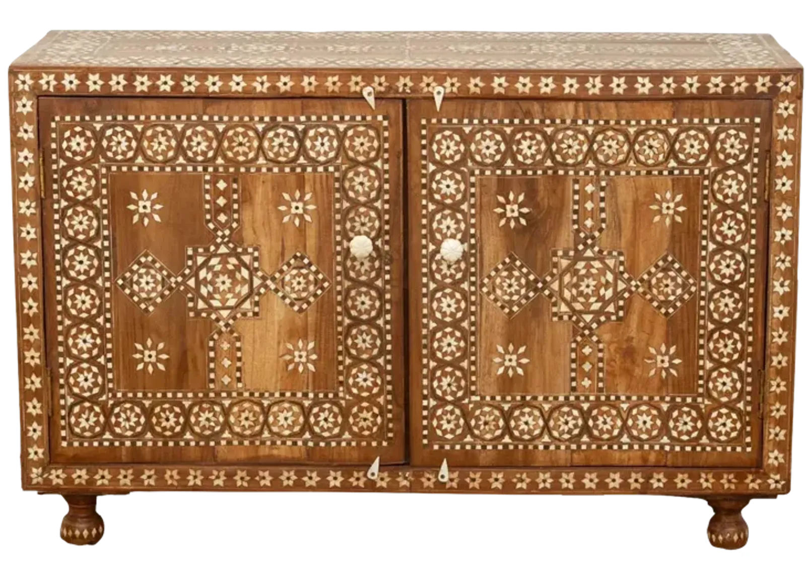 Finely Inlay Marquetry Cabinet - Brown