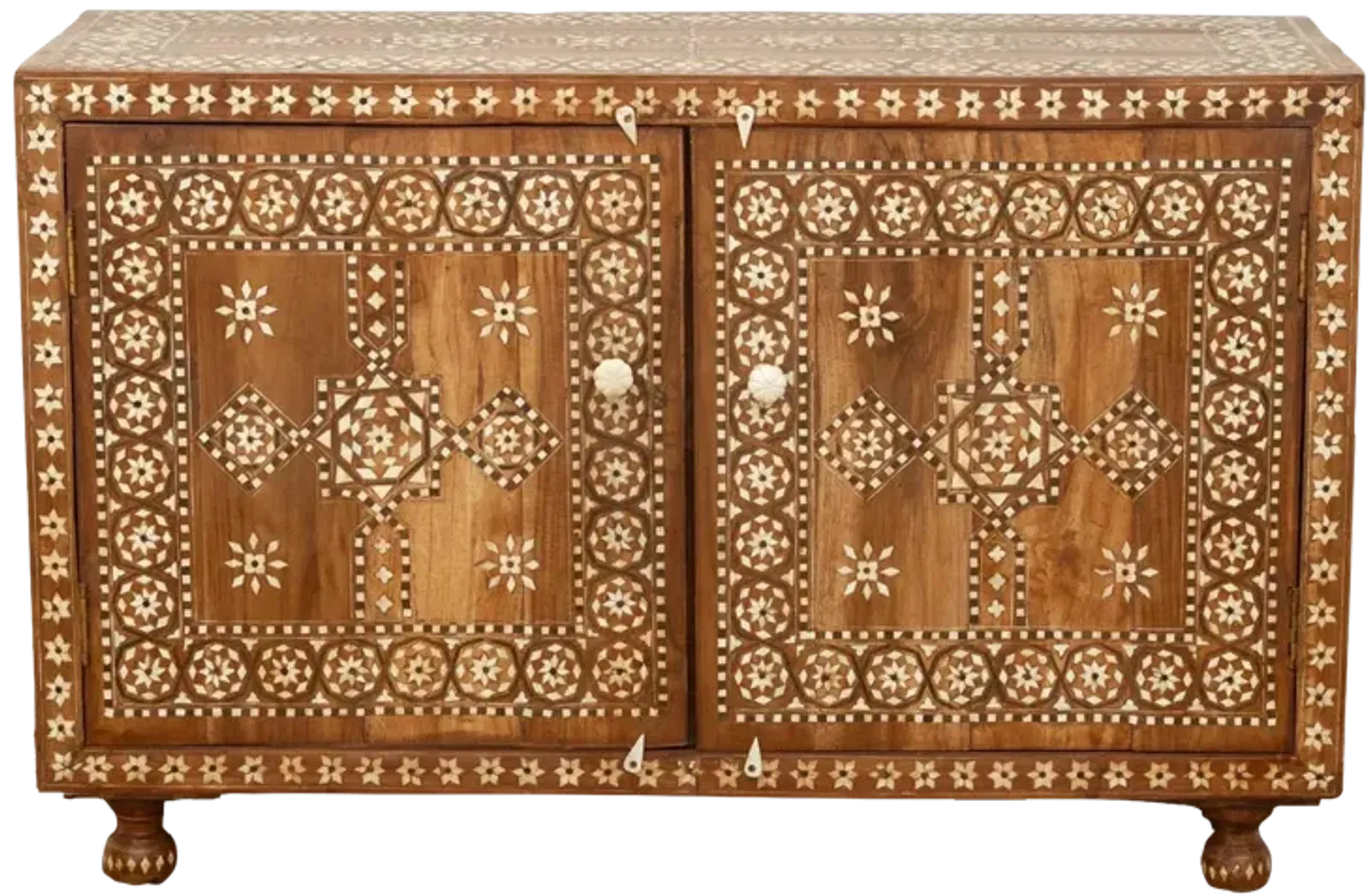 Finely Inlay Marquetry Cabinet - Brown