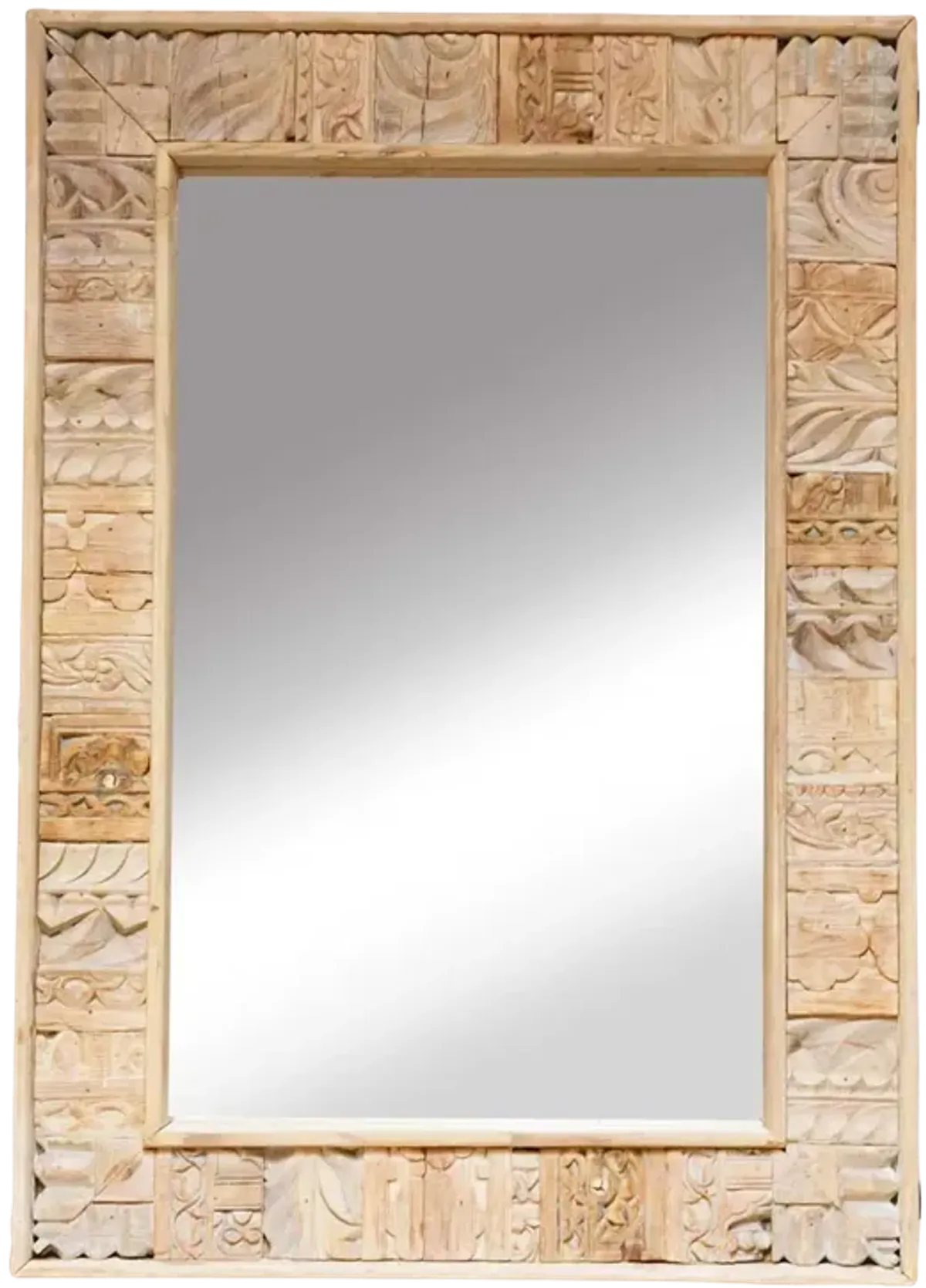 Bleached Farmhouse Style Mirror - Brown