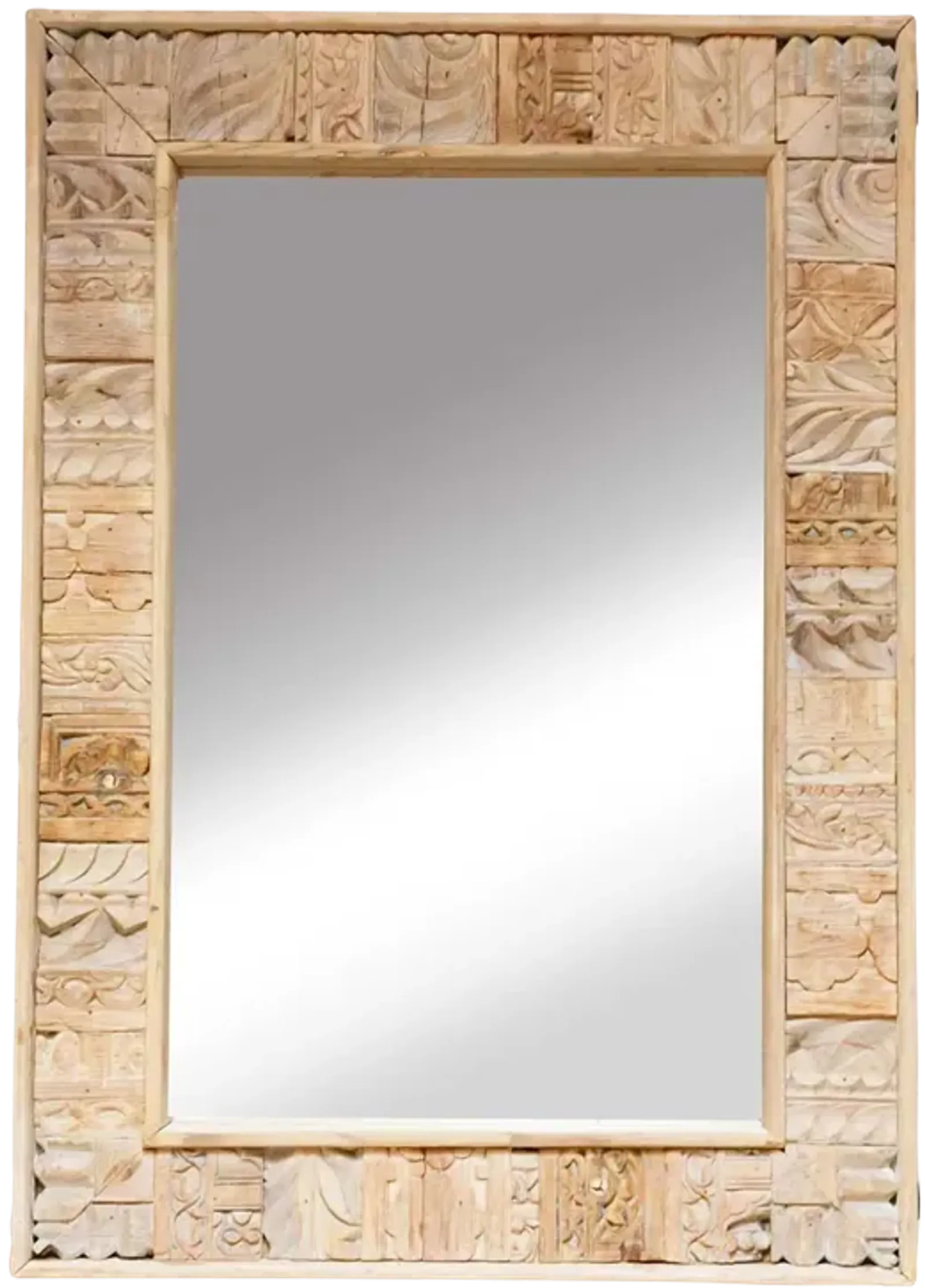 Bleached Farmhouse Style Mirror - Brown