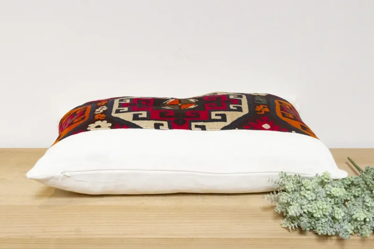 Lasya Antique Lakai Tribe Linen Pillow - Handcrafted